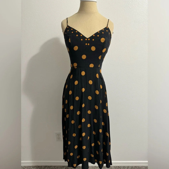 FARM Rio Dresses & Skirts - Farm rio black polka dot boho dress size small